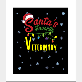 Santas Favorite Veterinary Christmas xmas Gift Posters and Art